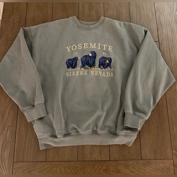 Brandy Melville Tops - John Galt/Brandy Melville Green Yosemite Sweatshirt Oversized Adult one size